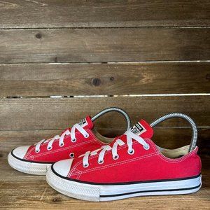 Kids Converse Chuck Taylor All Star Low Red Casual Shoes‎ Sneakers Size 3 Y GUC